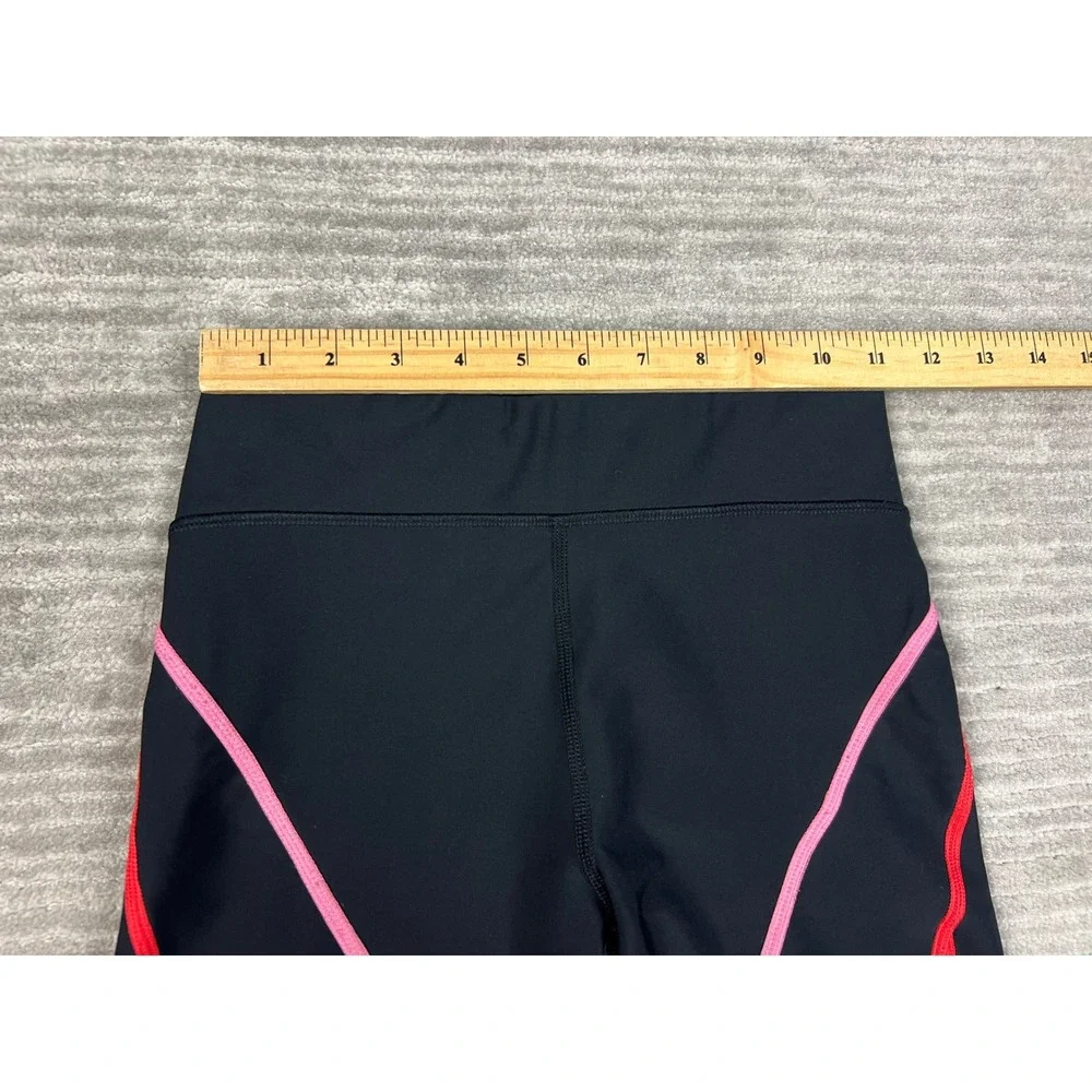 Old Navy Leggings Girls L Black Powersoft Go-Dry High-Rise Contrast Piping Pink